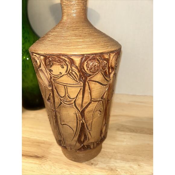 MCM Fratelli Fanciullacci Italian Ceramic Pottery Carved Female Form 13.25” Vase - Picture 3 of 16